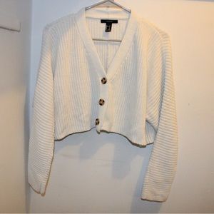 White cropped cardigan/S